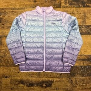 Eddie Bauer Kids Down Puffer Jacket Ombre Lavender Blue Lightly purple XL 14 16
